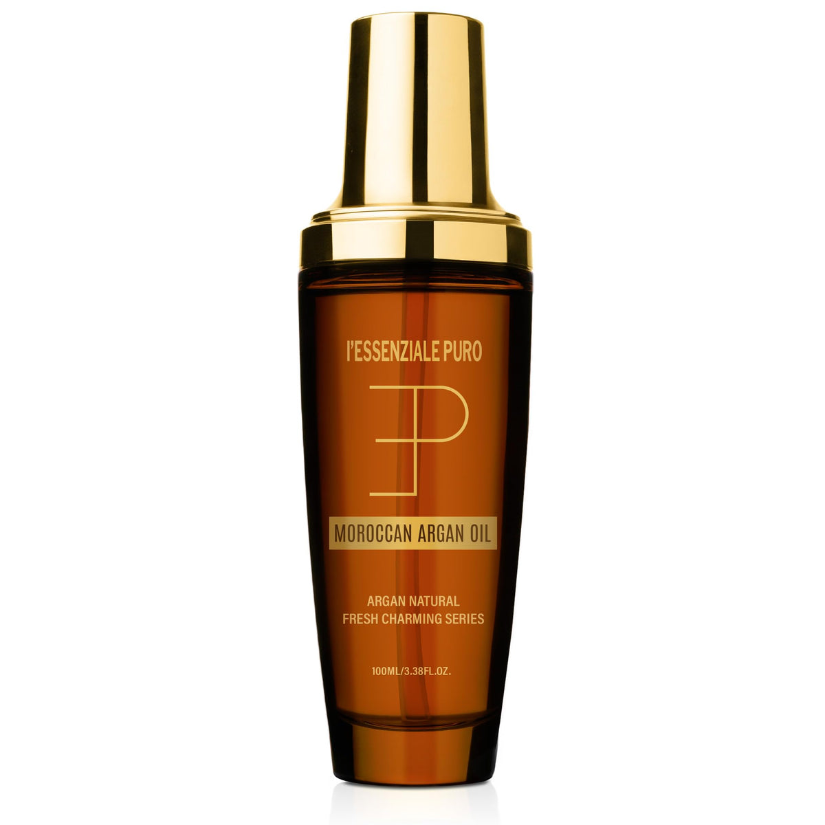 LEPURO front bottle view showing elegant packaging and premium argan oil