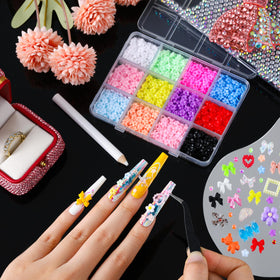 LERBOU bowknot elements arranged to show decorative bows for dimensional nail looks