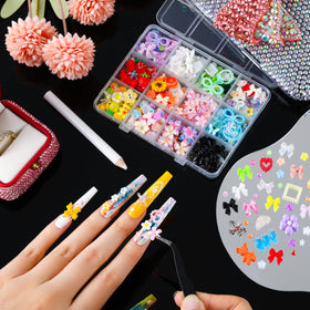 LERBOU lifestyle manicure setting displaying finished nails and inspiration