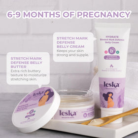 LESKA belly butter open jar showing rich texture and deep hydration
