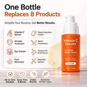 LeVaye' bottle on vanity with other products showing daily routine compatibility benefit