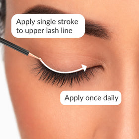 LeVaye' tube beside makeup items to show compact travel-friendly size