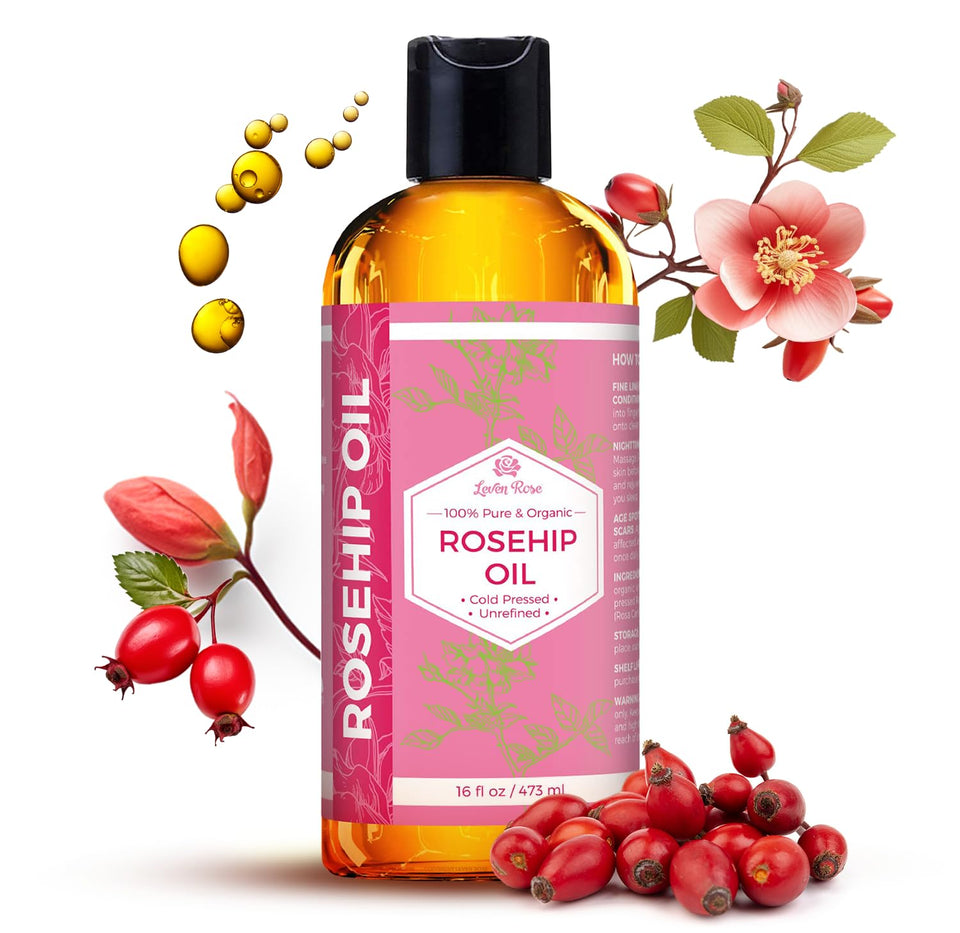 Leven Rose front bottle view showing label and 16 oz size for long-term use