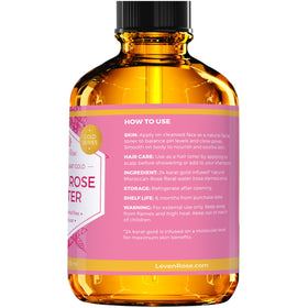 Leven Rose product label and ingredient list highlighting clean formulation benefits