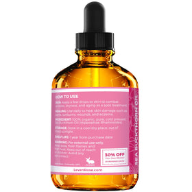 Leven Rose amber glass bottle close-up protecting oil freshness