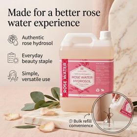 Leven Rose bottle on bathroom shelf in routine setting for daily convenience