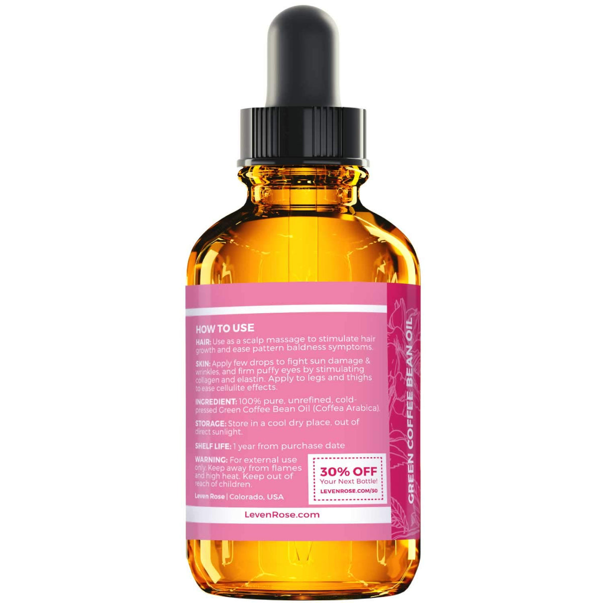 Leven Rose close-up of oil texture demonstrating quick absorption