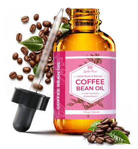Leven Rose front packaging of coffee bean oil highlights pure cold-pressed benefit