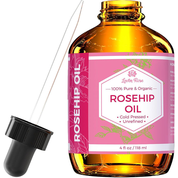 Leven Rose front bottle showing label and amber glass for freshness