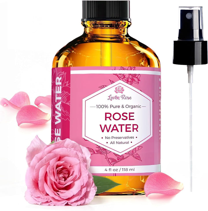 Leven Rose front bottle showing clean label and travelable size benefit