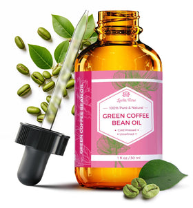 Leven Rose front packaging showing pure green coffee bean oil and benefits