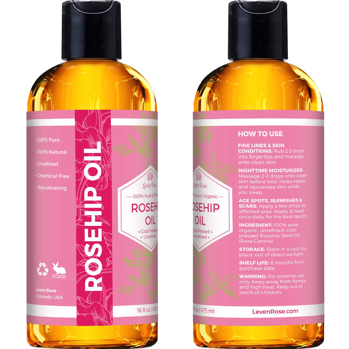 Leven Rose used in bedside routine suggesting nighttime skin nourishment