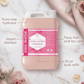 Leven Rose close-up droplets of rose water texture for lightweight hydration