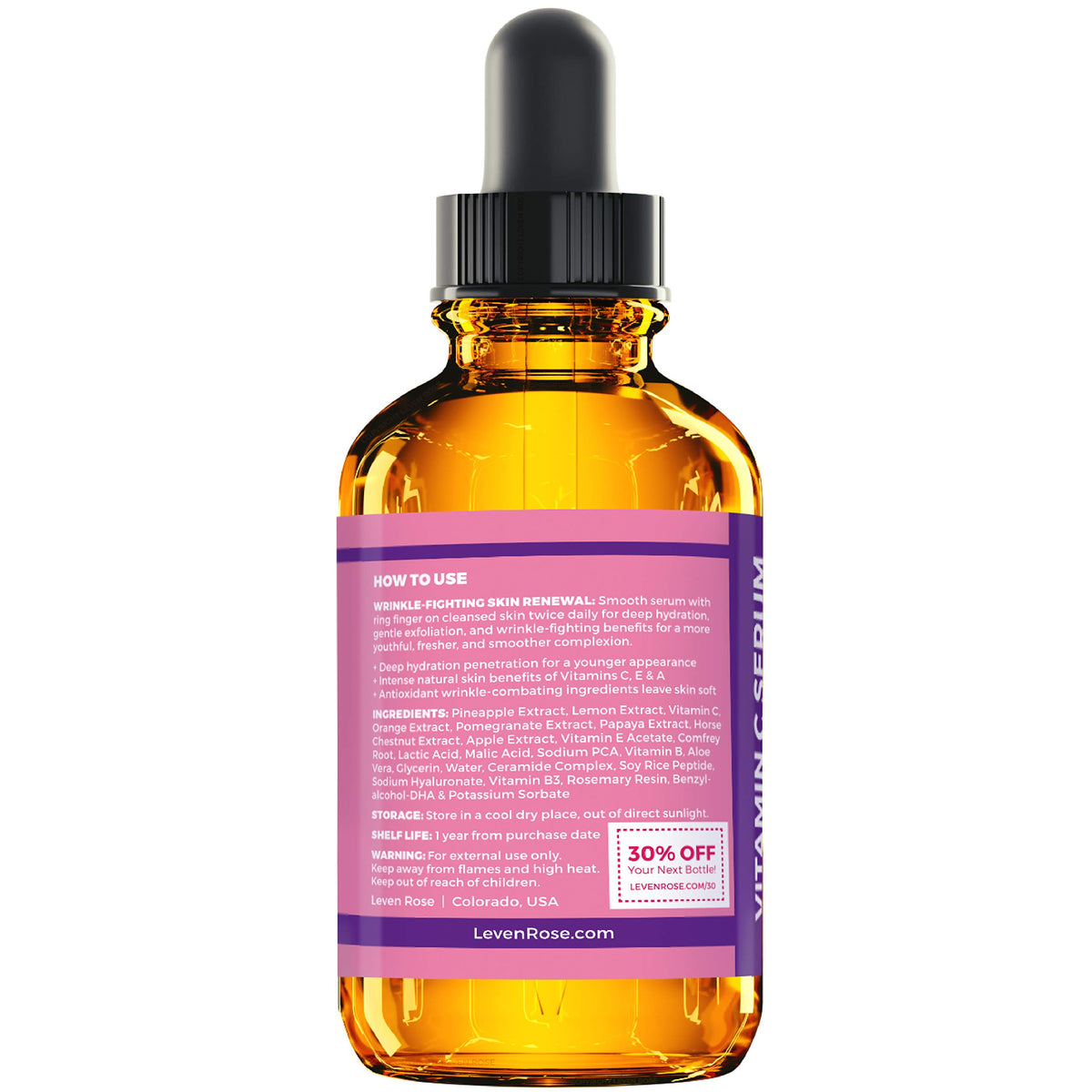 Leven Rose serum on vanity during morning routine promoting daily use