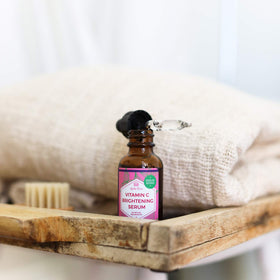 Leven Rose serum texture on hand highlighting lightweight, hydrating feel