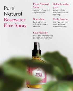 Leven Rose mist spray close-up demonstrating fine even hydration benefit