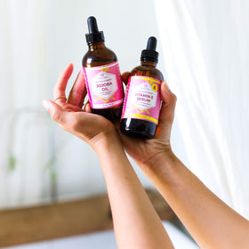 Leven Rose oil texture close-up highlighting silky feel and absorption benefit