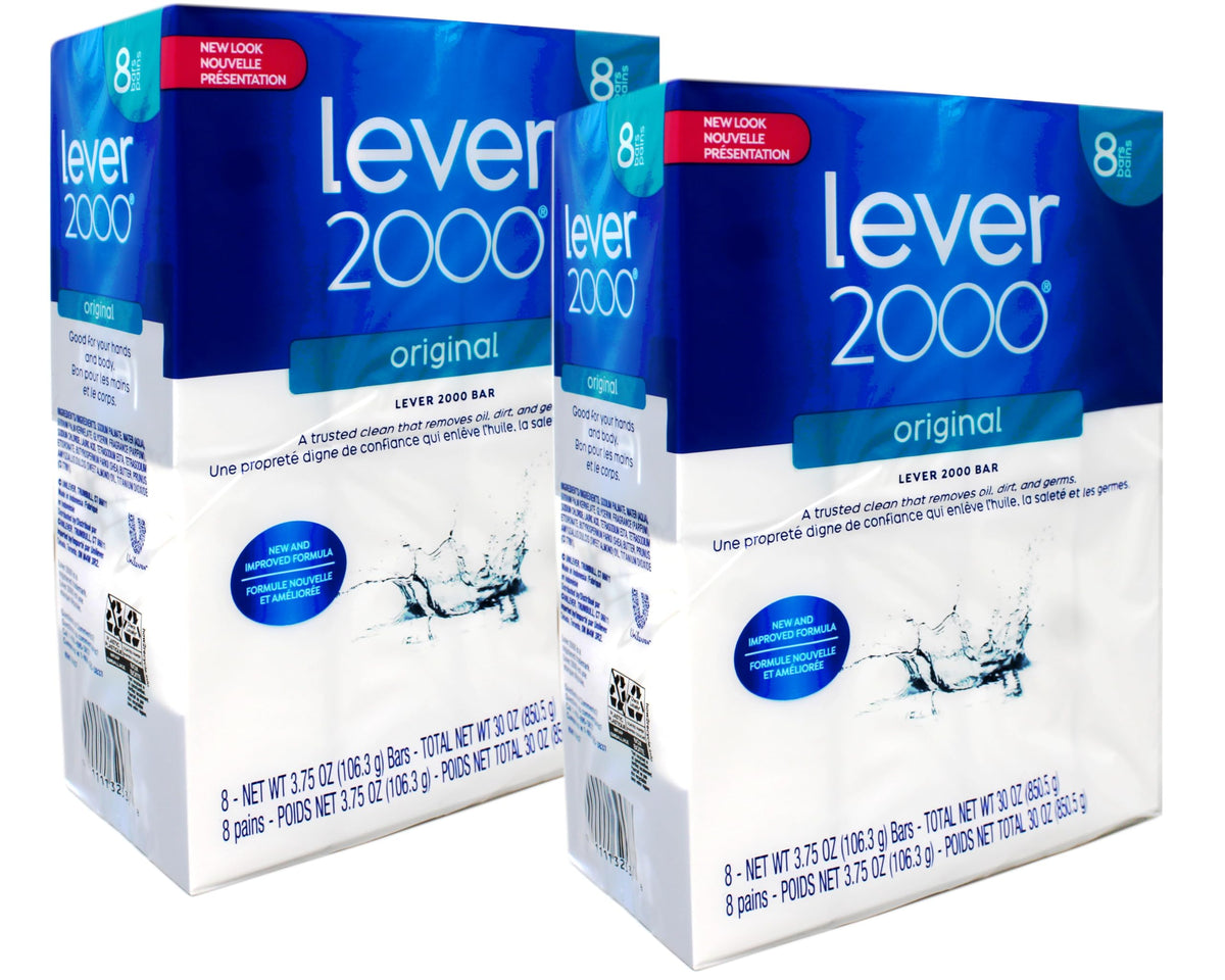 Lever 2000 pack open showing bars for economical household stock