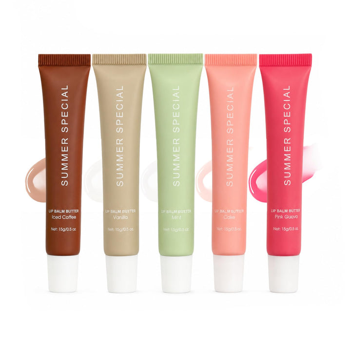 LFuTPm front packaging showing five tin balms and shade names for easy selection