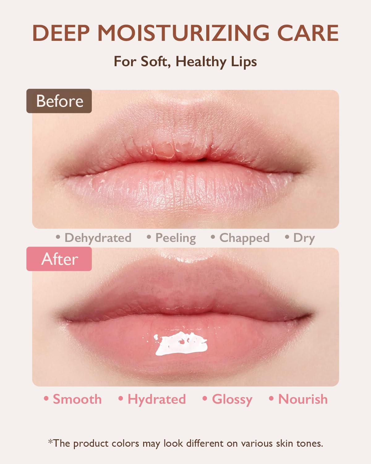 LFuTPm Guava tint swatched on inner arm illustrating warm color payoff and hydration
