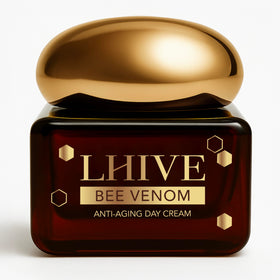LHIVE front jar showing elegant packaging and firming anti-aging benefit