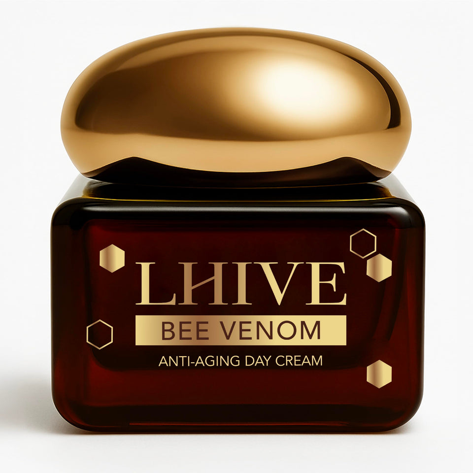 LHIVE front jar showing elegant packaging and firming anti-aging benefit
