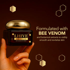 LHIVE jar on bathroom counter lifestyle scene promoting daily routine benefit