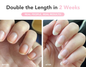 Liaison nail in use application showing targeted cuticle and nail coverage benefit