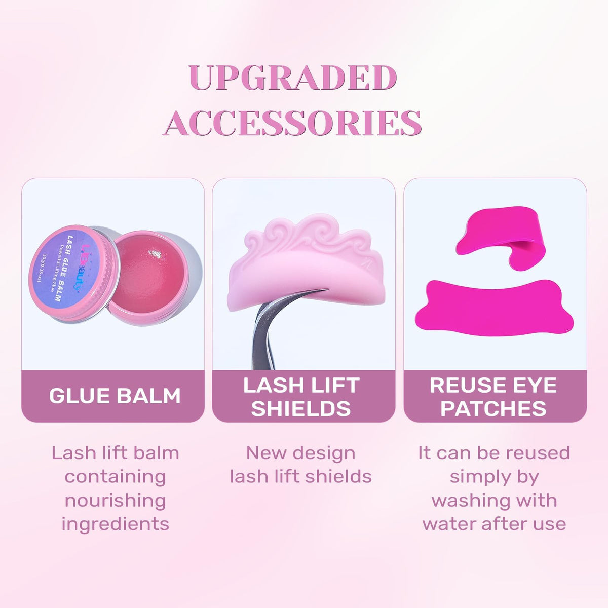 Libeauty brow lamination tools and serums organized for efficient use