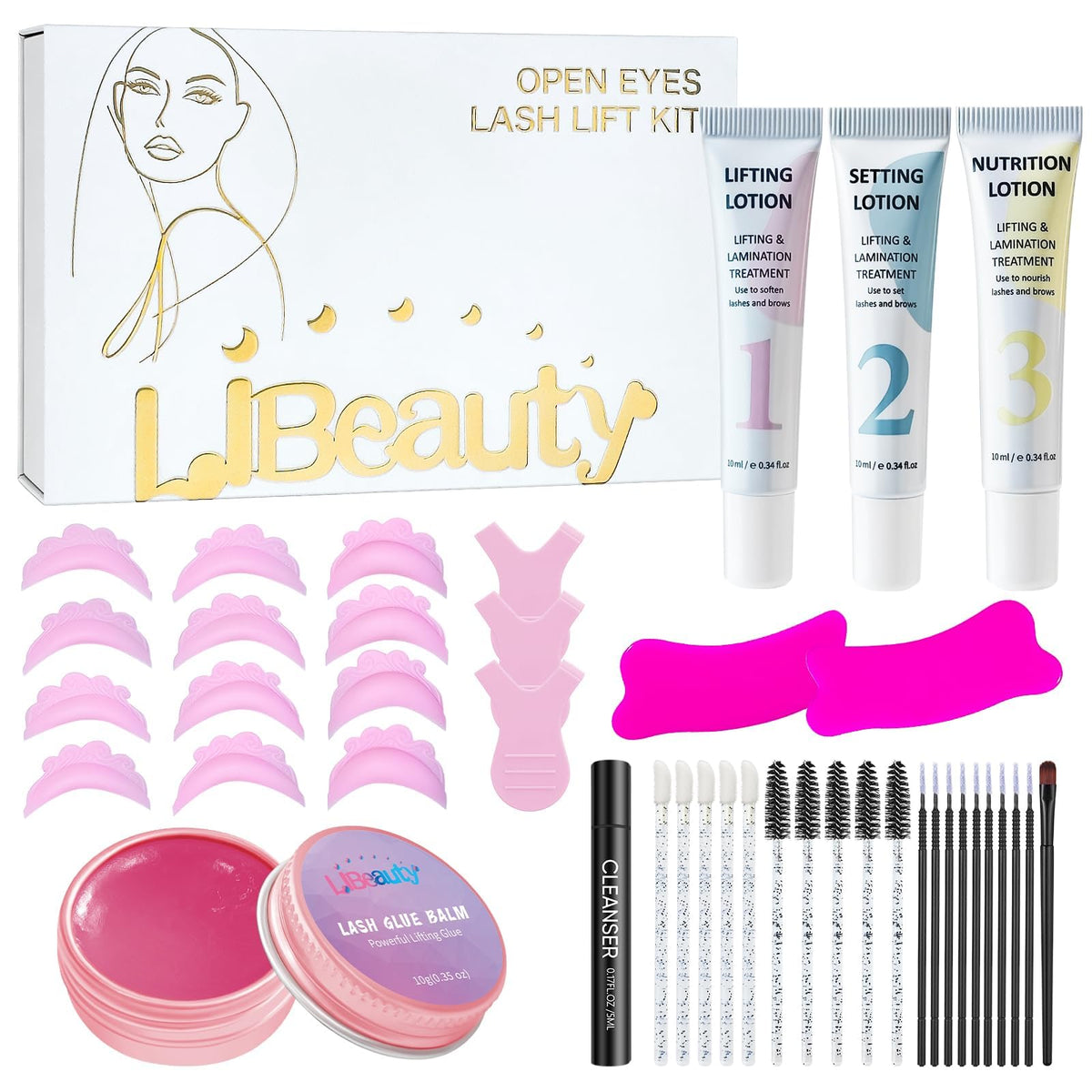 Libeauty front packaging showing full lash lift kit and benefits