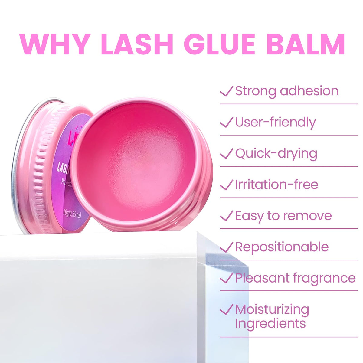 Libeauty lash lift ribbon detail highlighting secure, tidy hold
