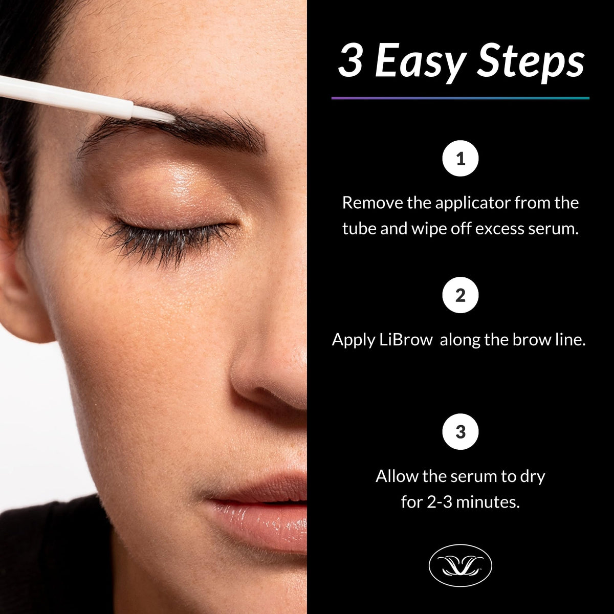LiBrow serum texture on fingertip showing smooth application benefit