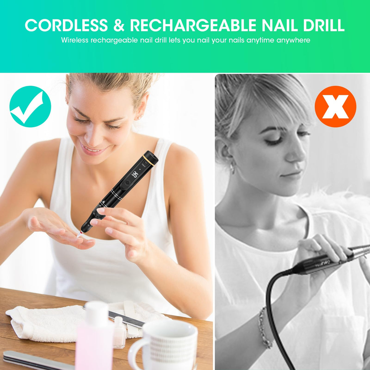 LIERKISS next to ruler size comparison for portable cordless convenience