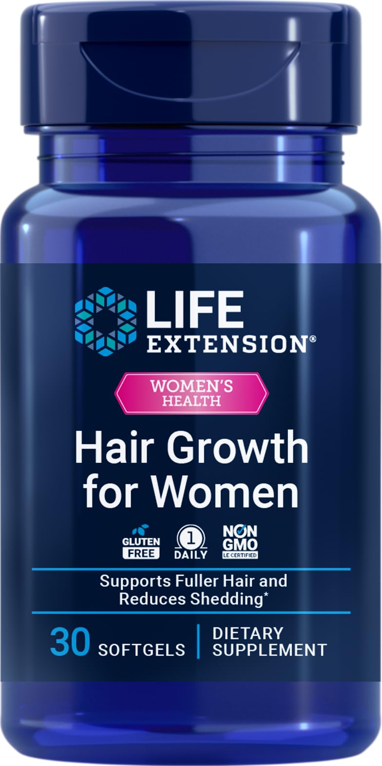 Life Extension front packaging showing product for fuller hair benefits
