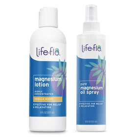 LIFE-FLO front packaging bundle showing both lotion and oil spray for convenient care