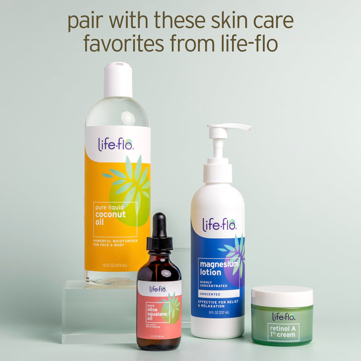 LIFE-FLO lifestyle bathroom shelf displaying convenient, travel-ready bottle