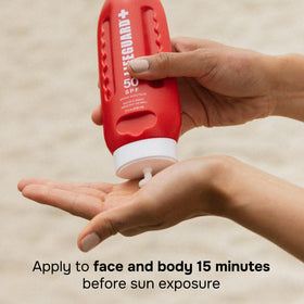 LIFEGUARD lotion texture closeup demonstrating quick absorption