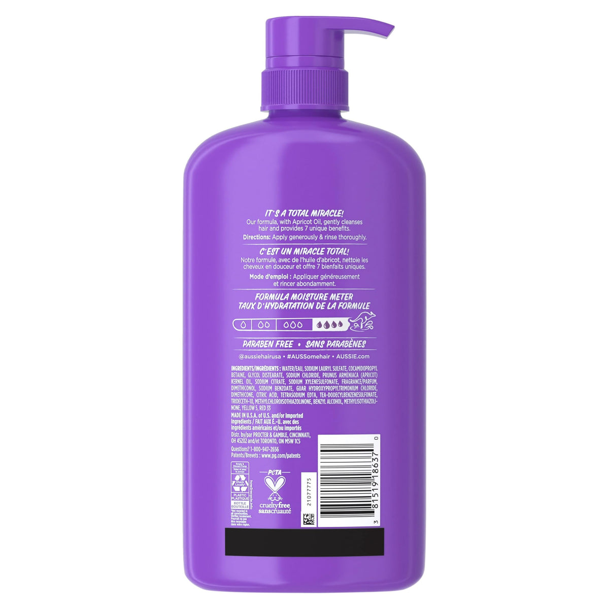 Person with smoother shiny hair after Aussie's shampoo showing visible improvement