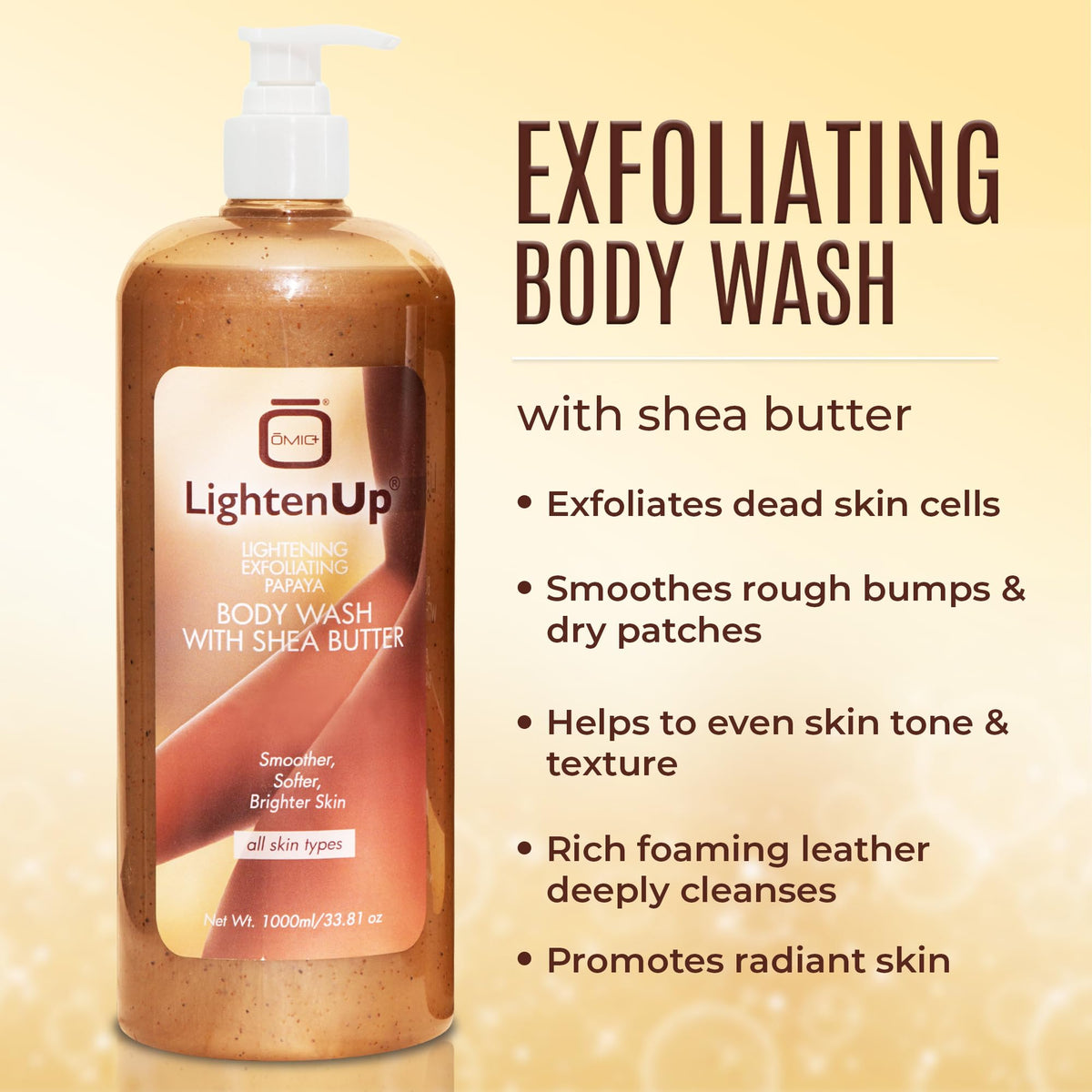 LightenUp creamy lather closeup demonstrating gentle exfoliating foam