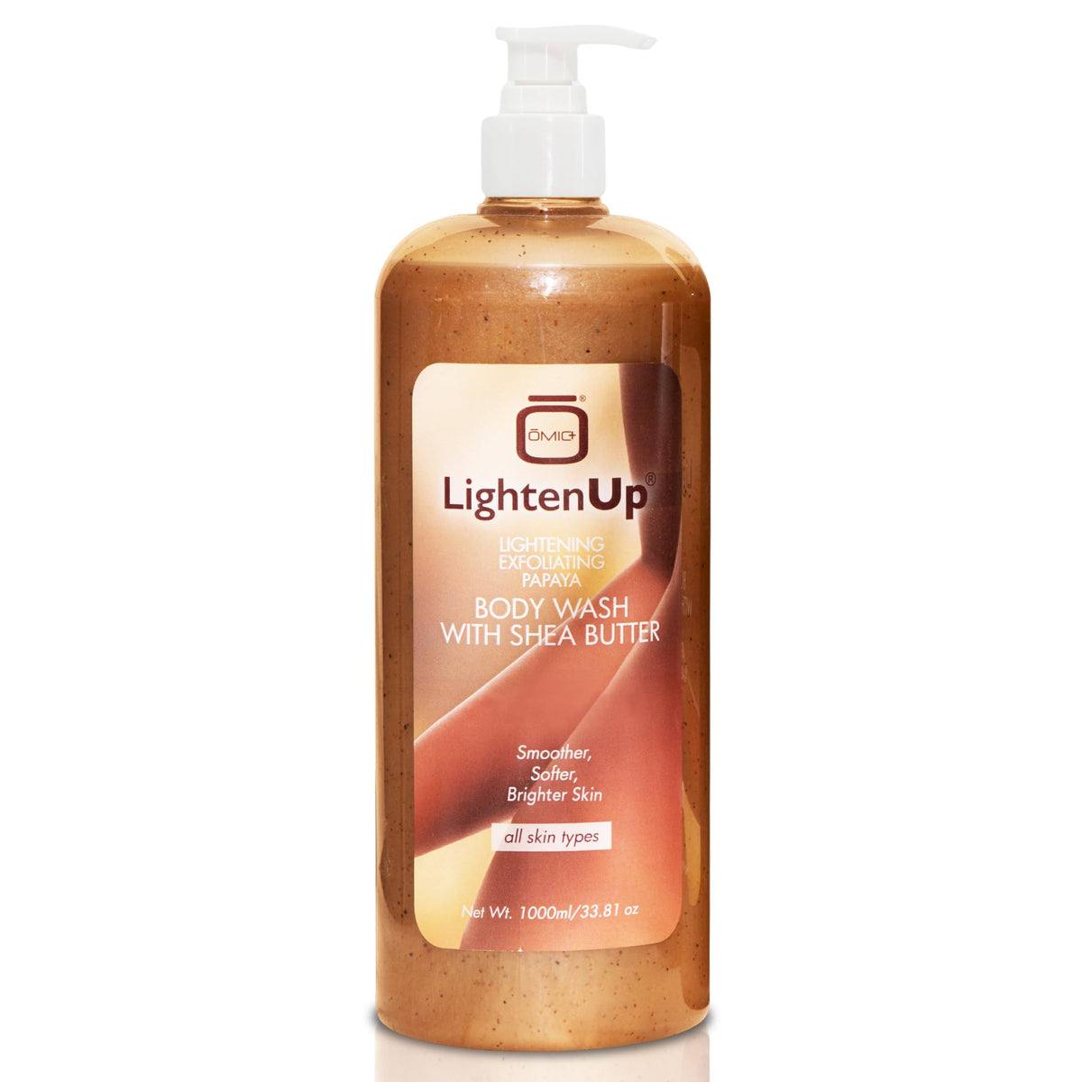 LightenUp front packaging showing large 33.8 fl oz bottle and label benefits
