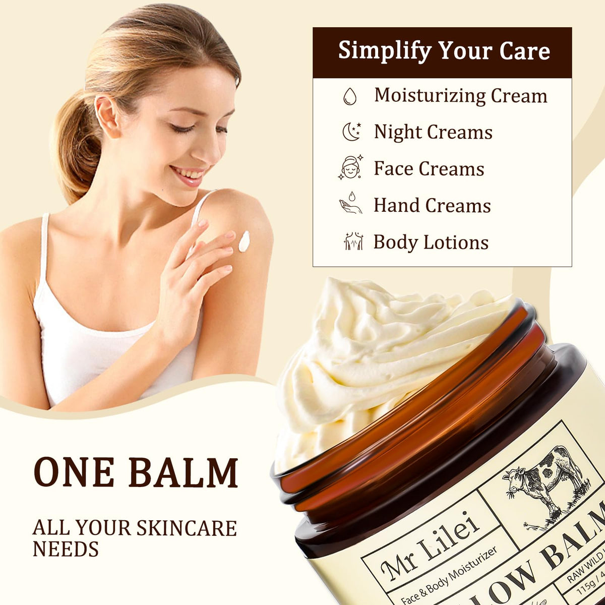 Lilei Beauty label and ingredient list emphasizing simple natural formulation benefit