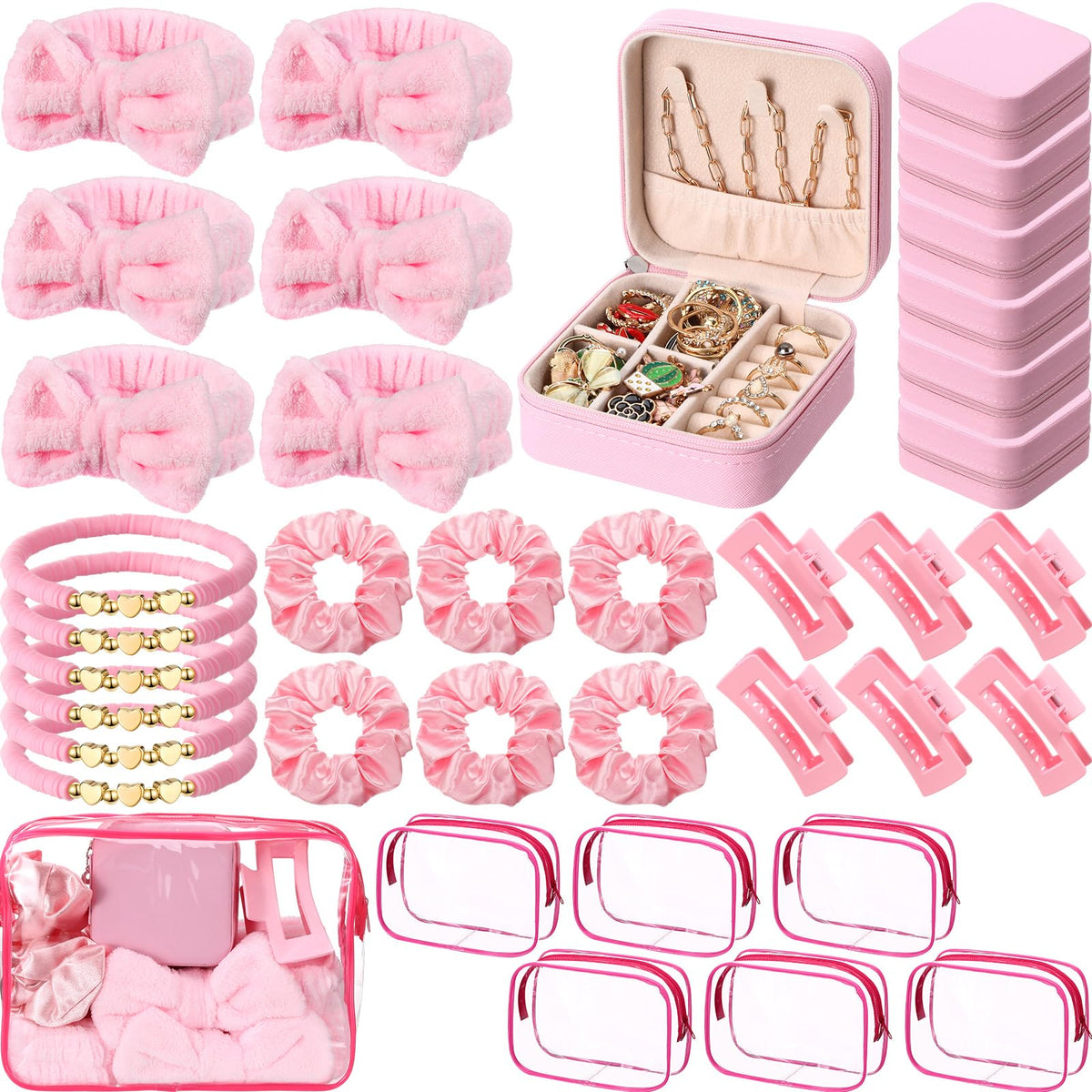 Liliaafar front packaging showing full 36-piece pink favor set and convenience
