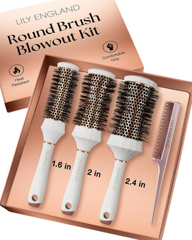 Lily England front packaging showing the white 4-piece kit and gift box benefit