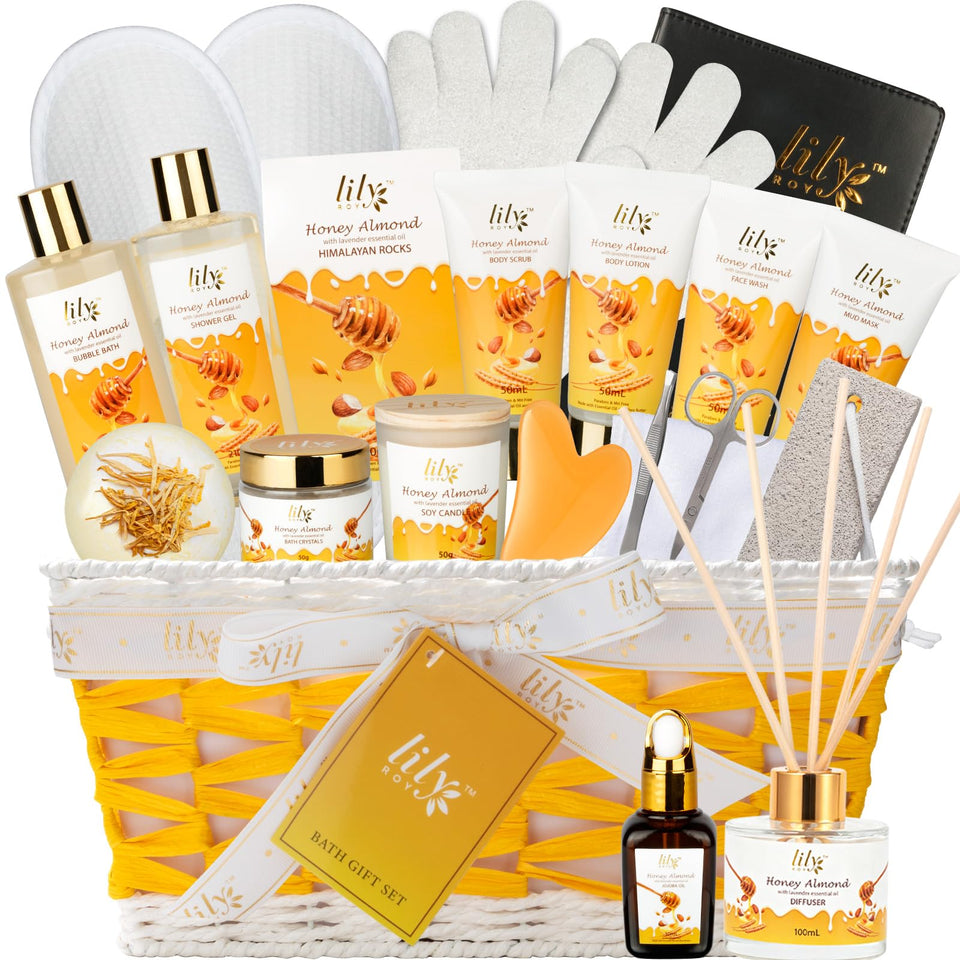 LILY ROY front packaging in woven basket showing gift-ready presentation
