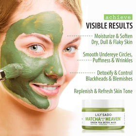 LILY SADO mask applied on cheek demonstrating pore-clearing action benefit