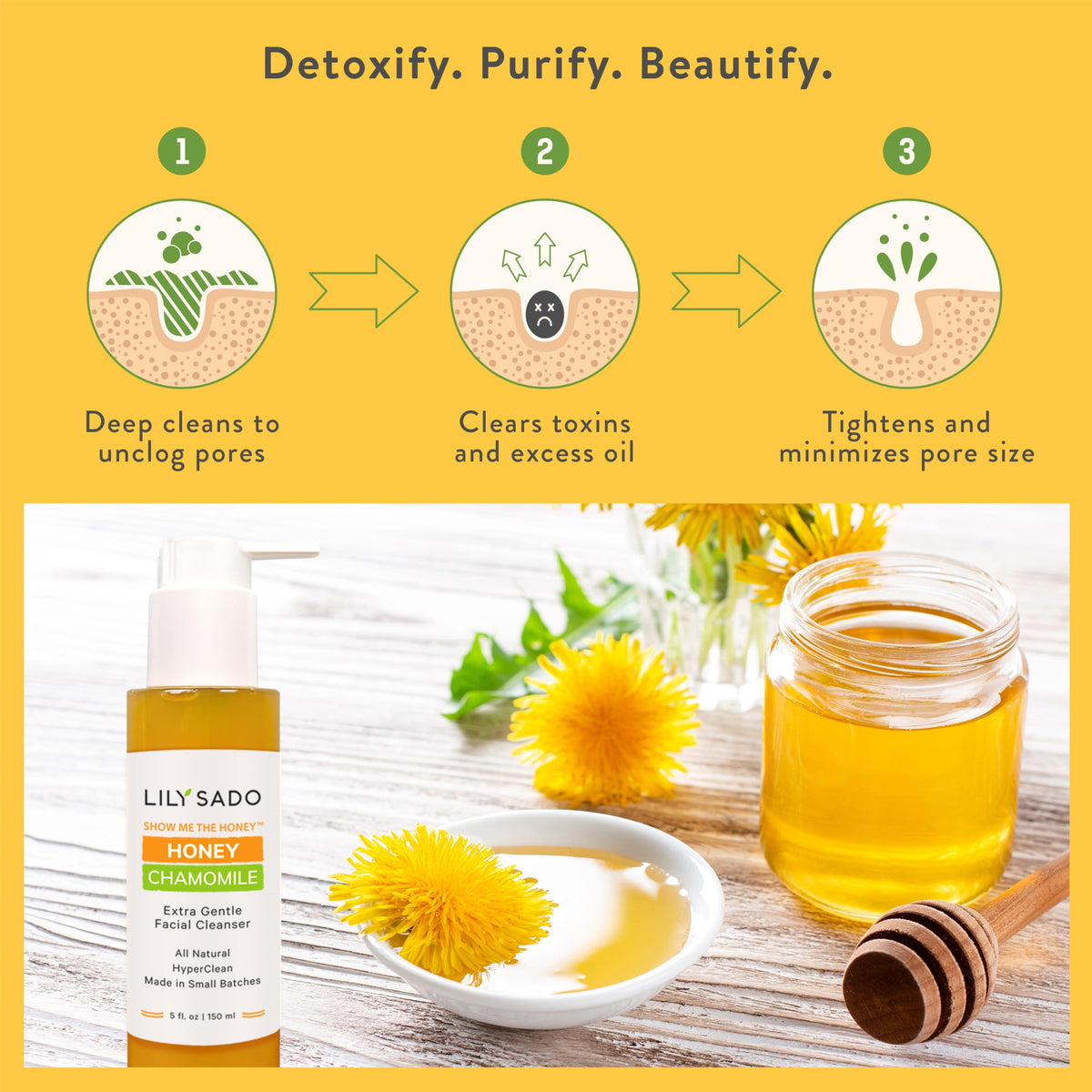LILY SADO visible skin texture improvement comparison for refined pores