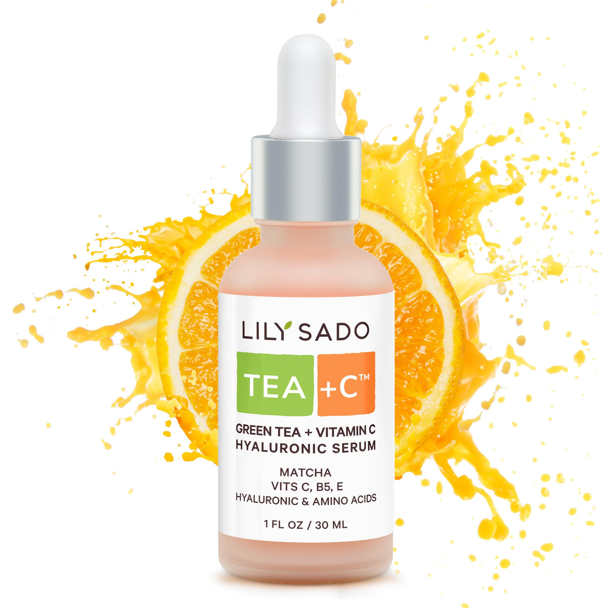 LILY SADO front packaging showing serum bottle and branding benefits