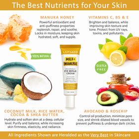 LILY SADO manuka honey and coconut milk ingredients highlighting nourishment