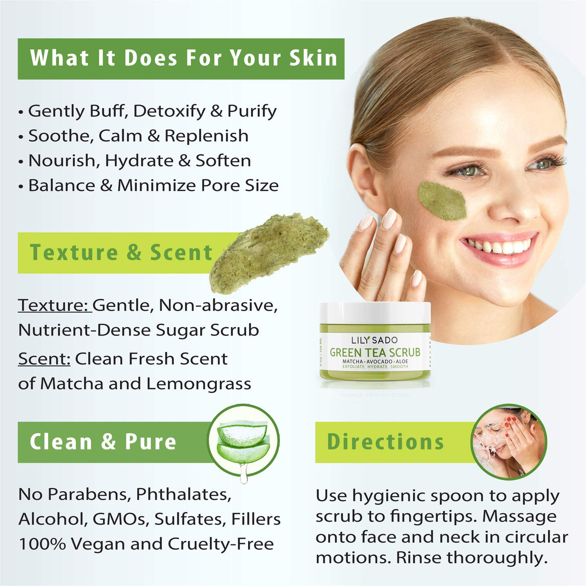LILY SADO before and after skin comparison showing smoother, refined texture