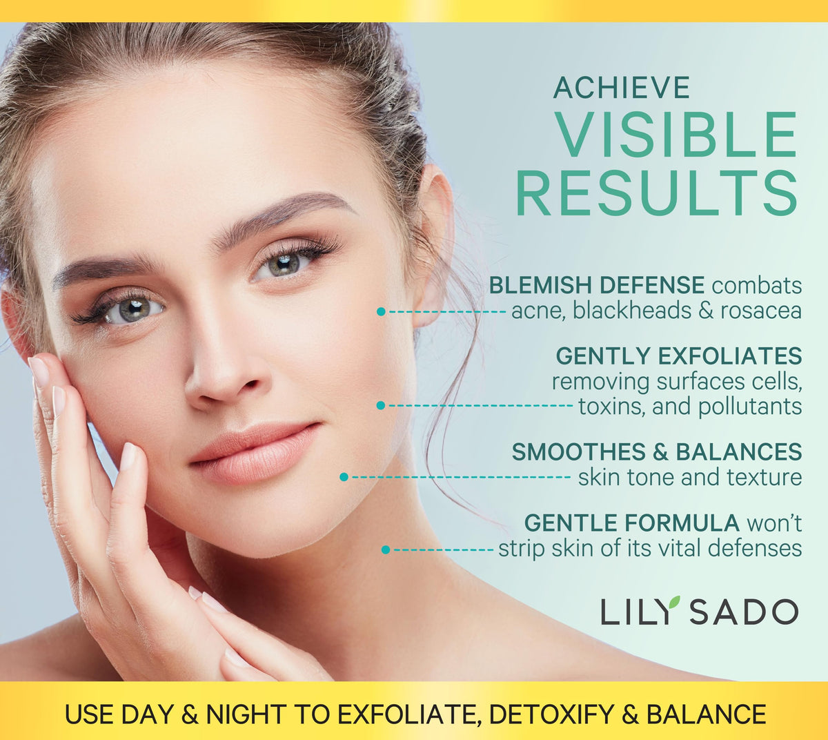 LILY SADO scrub being massaged into skin demonstrating effective cleansing